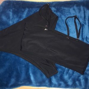 Black summer high waisted swimsuit